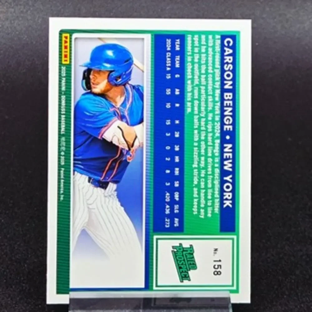 Carson Benge Unleashed Red and Blue Foil RC New York Mets Top Prospect - Picture 3 of 7